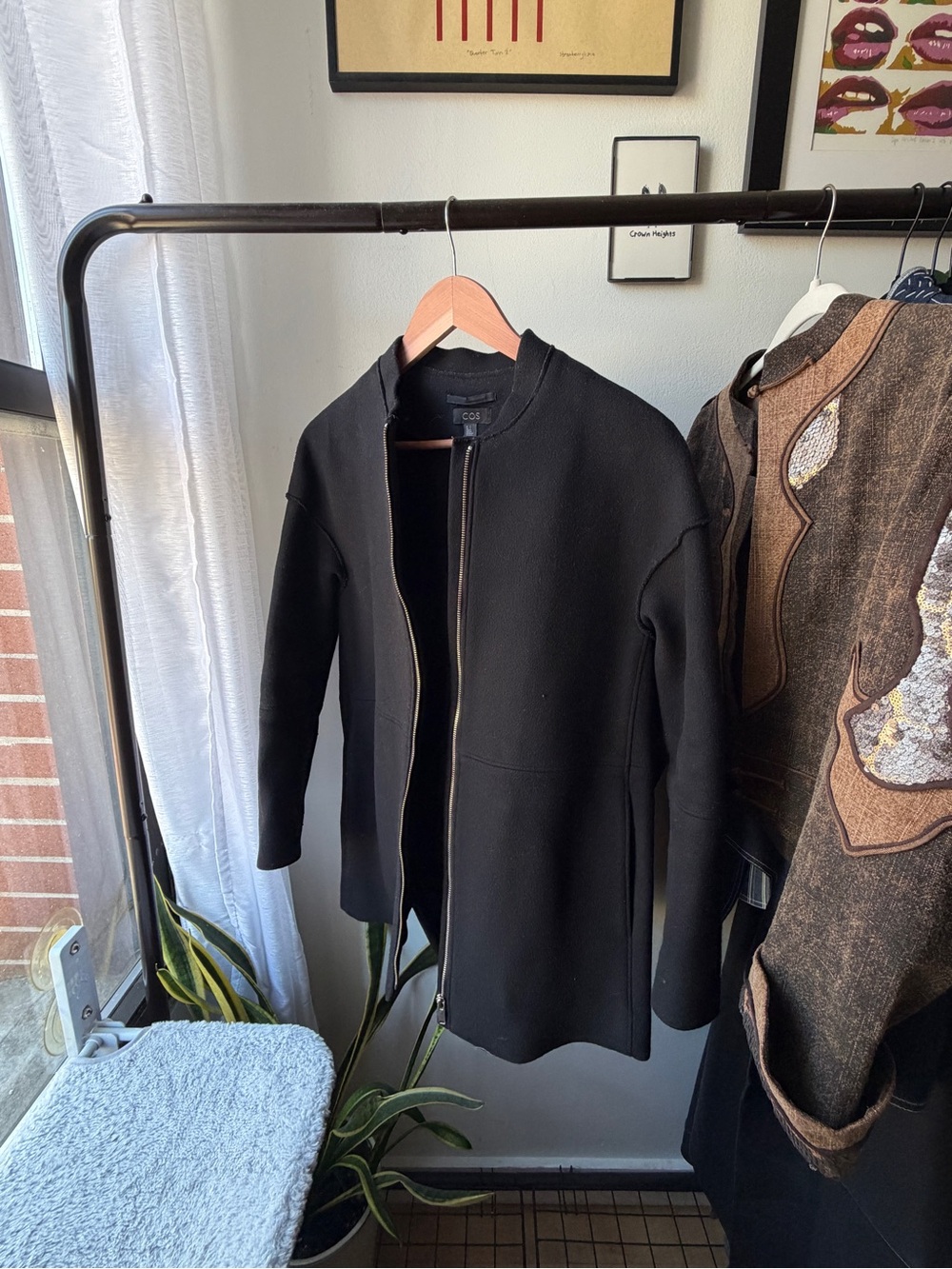 COS Black Wool-Blend Pea Coat